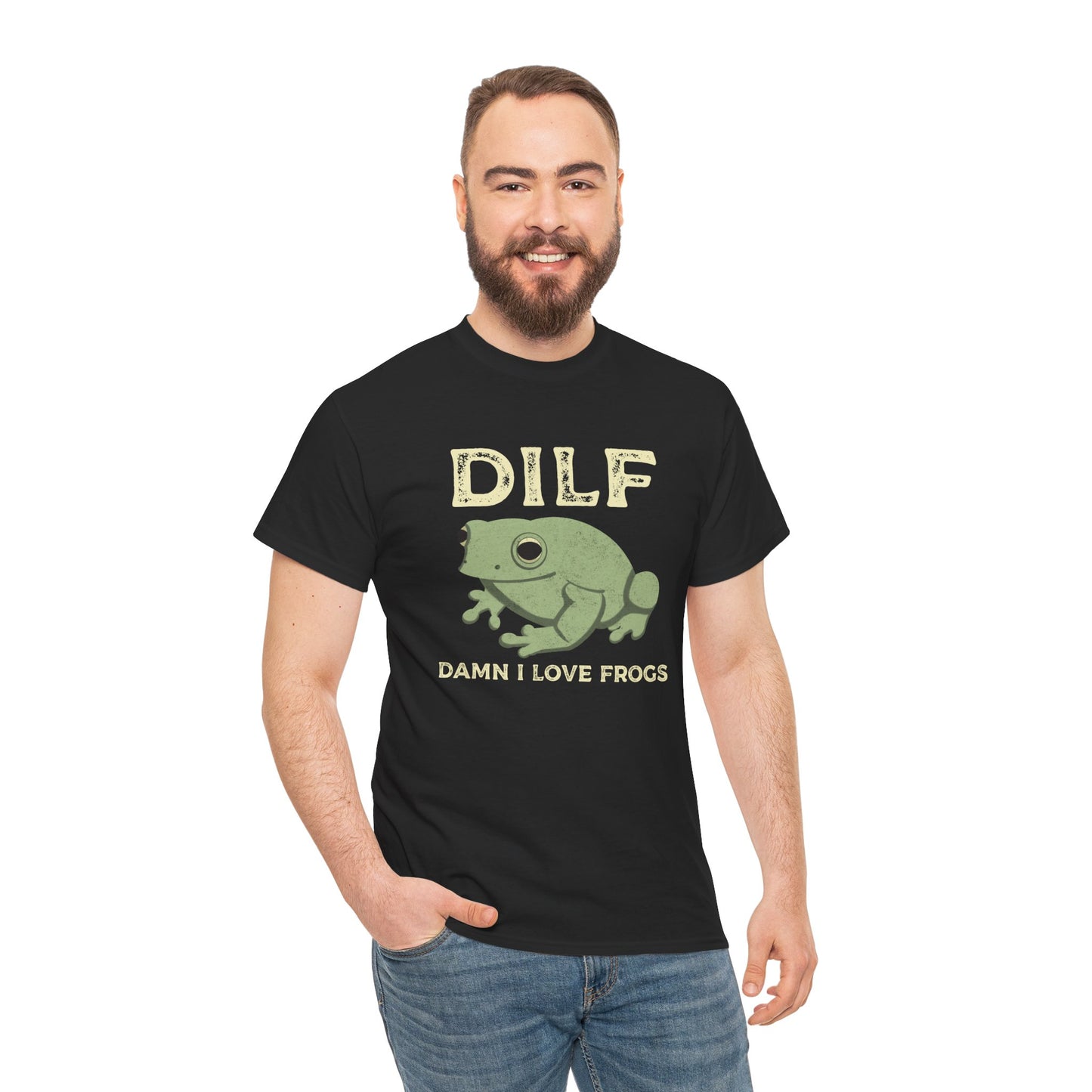 DILF Damn I Love Frogs Funny Frog T-Shirt for Frog Lovers Adult Humour