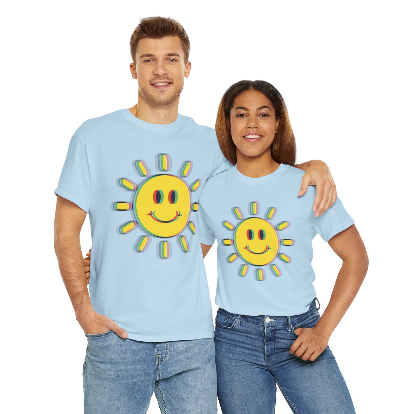 Psychedelic Smiling Sun T-Shirt, For Summer Time Vibes