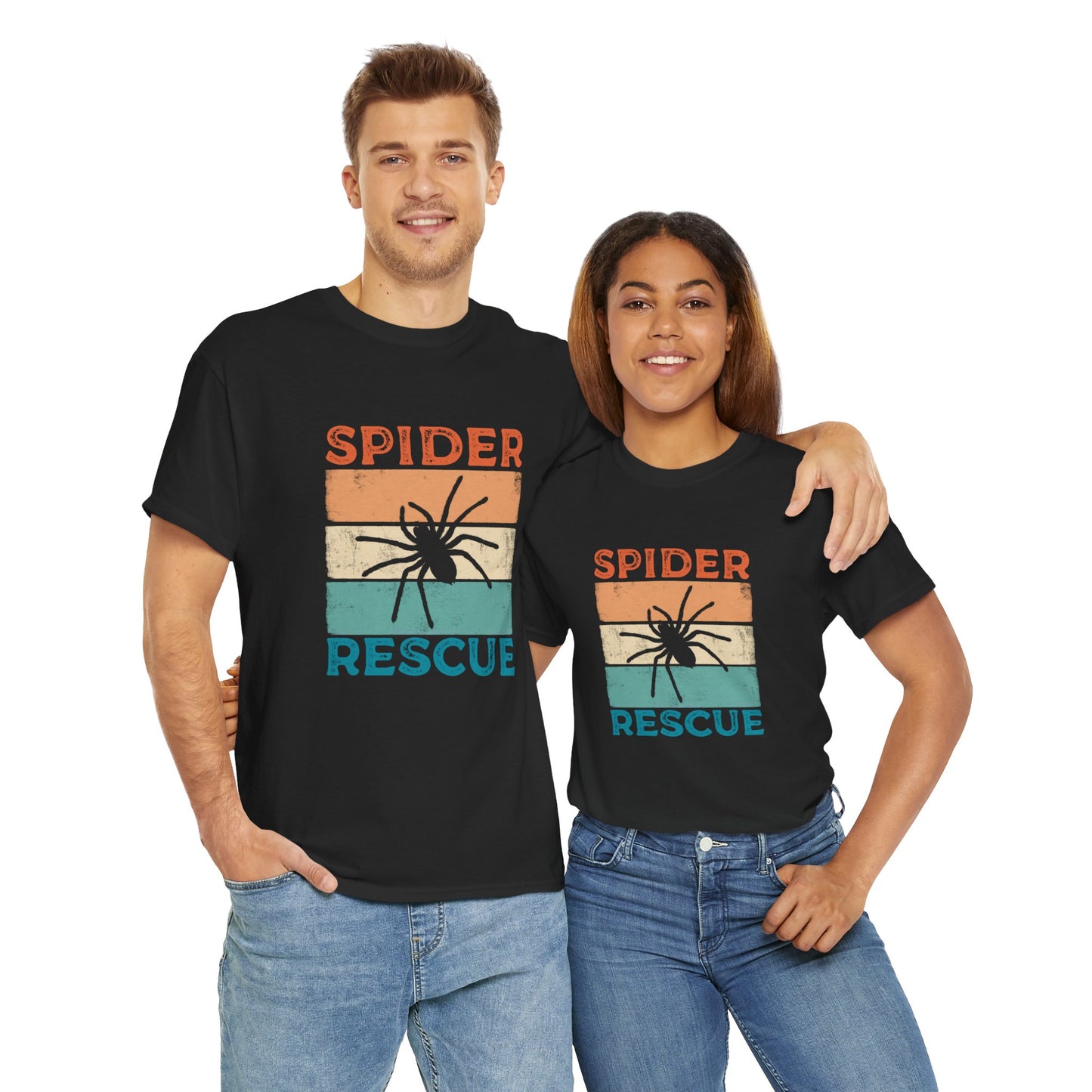 Spider Rescue T-shirt, Retro Colour Design for Spider Lovers, Save the Spiders Tee, Funny T-shirt for Animal Rescuers
