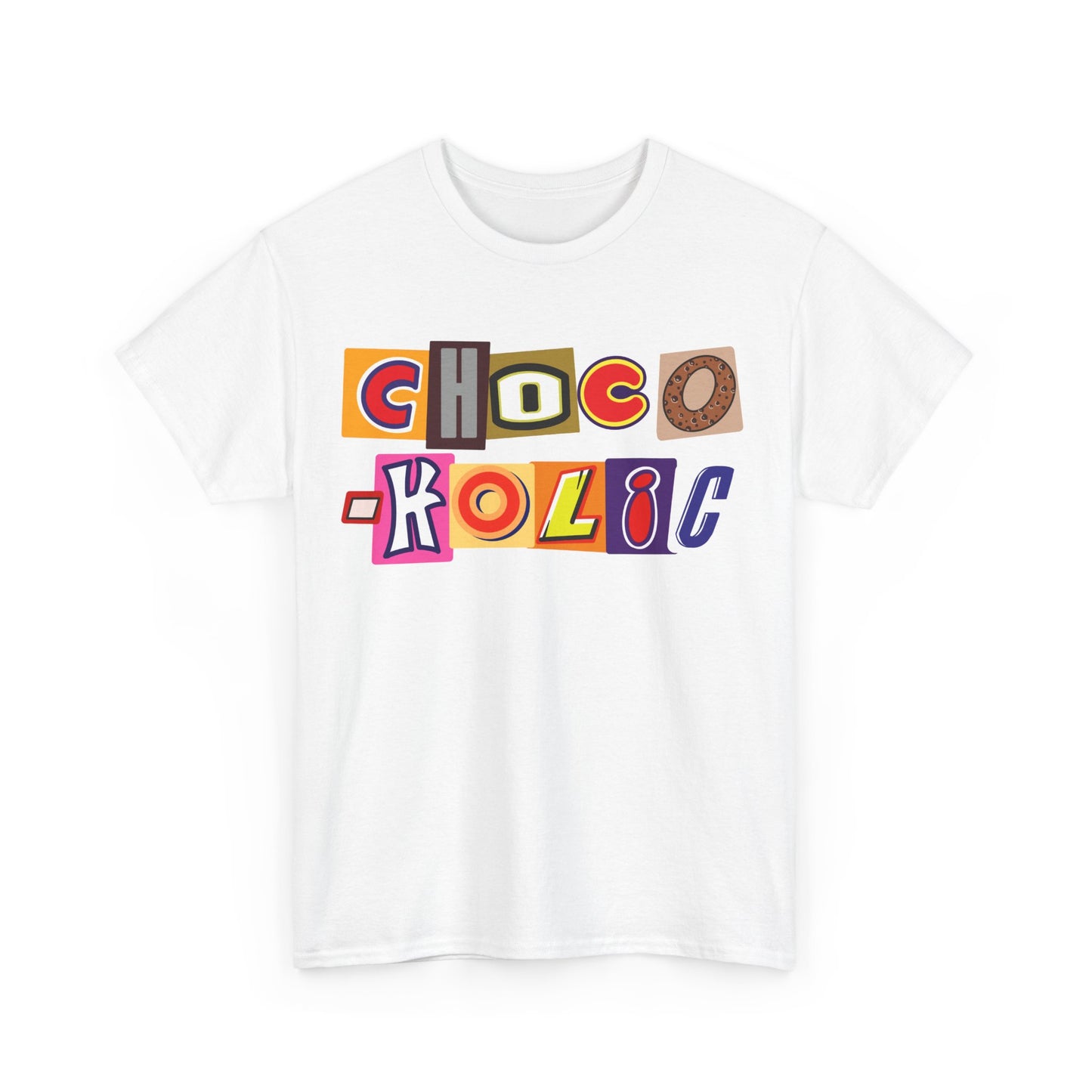 Chocoholic T-shirt, Chocolate Lover Gift, Fun T-shirt with Chocolate Bar Wrapper Logos, Unisex Tee for Chocoholics