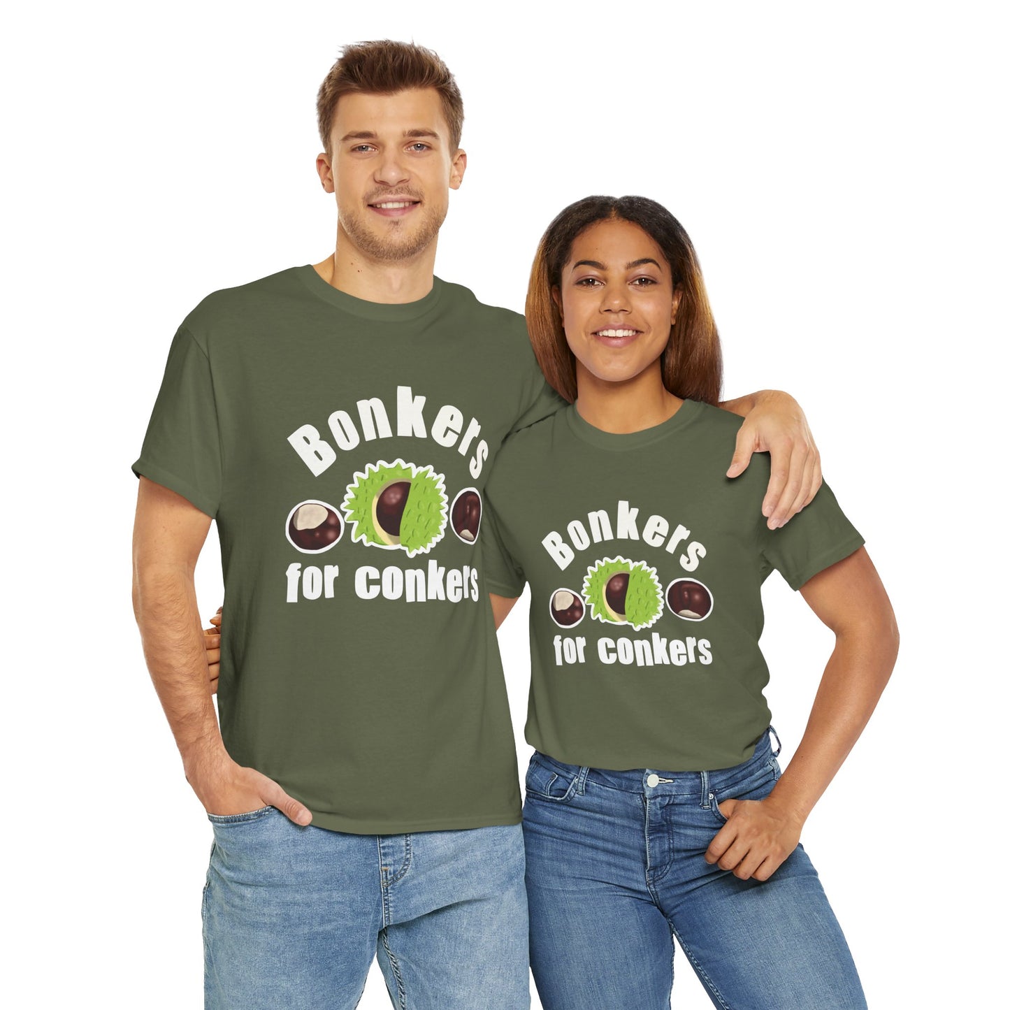 Bonkers for Conkers Unisex T-Shirt Fun for Autumn Celebrations