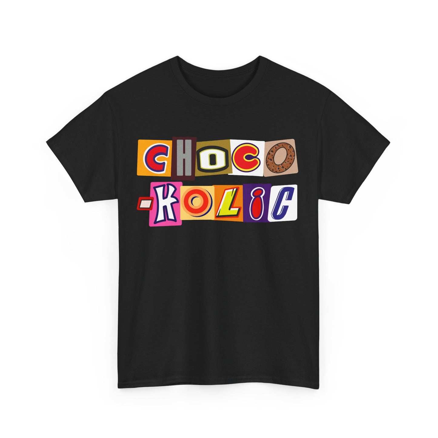 Chocoholic T-shirt, Chocolate Lover Gift, Fun T-shirt with Chocolate Bar Wrapper Logos, Unisex Tee for Chocoholics