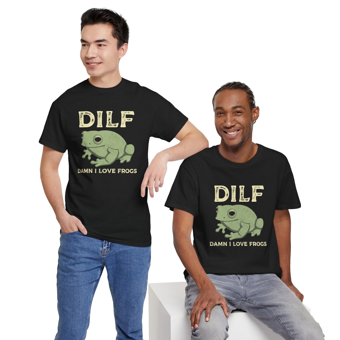 DILF Damn I Love Frogs Funny Frog T-Shirt for Frog Lovers Adult Humour