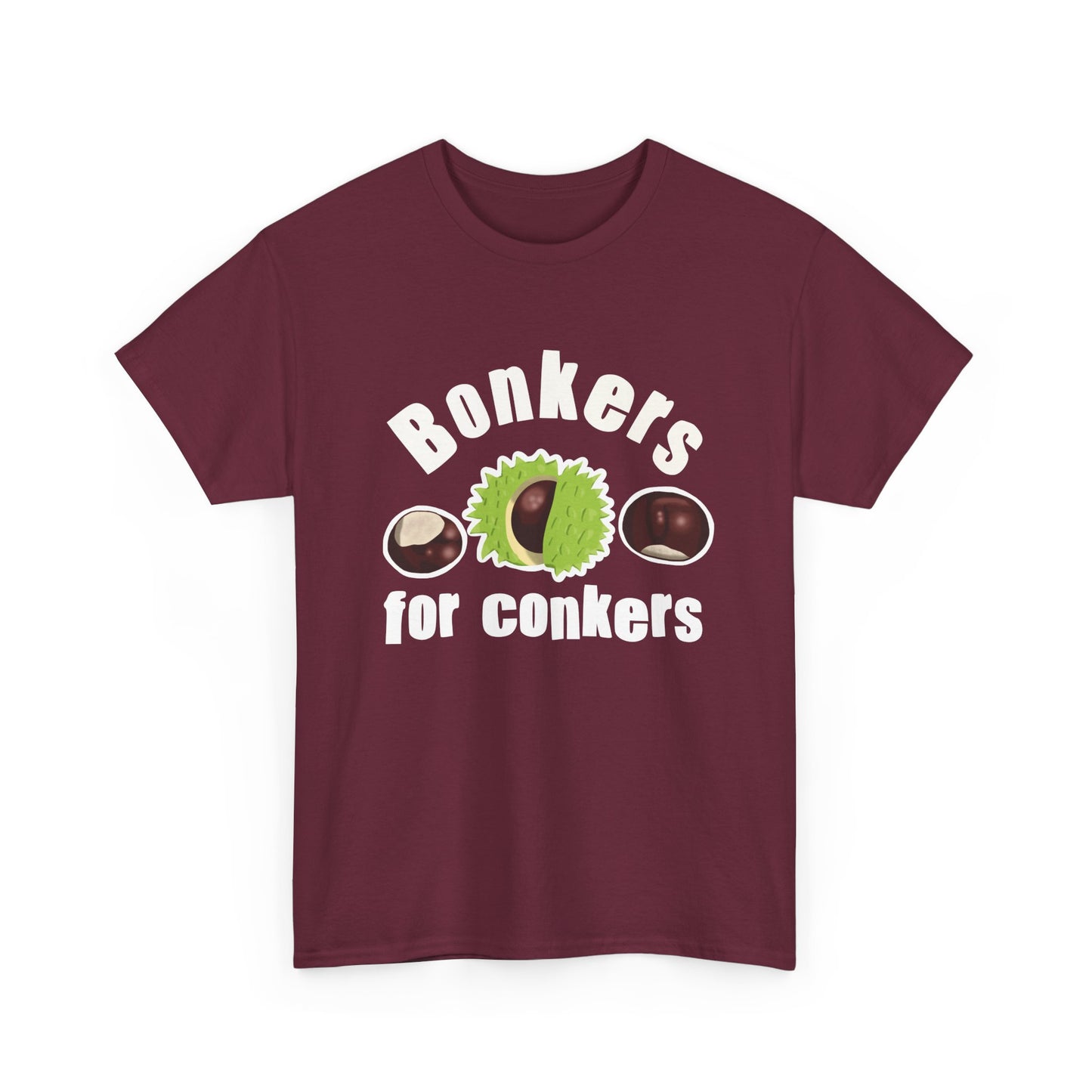 Bonkers for Conkers Unisex T-Shirt Fun for Autumn Celebrations