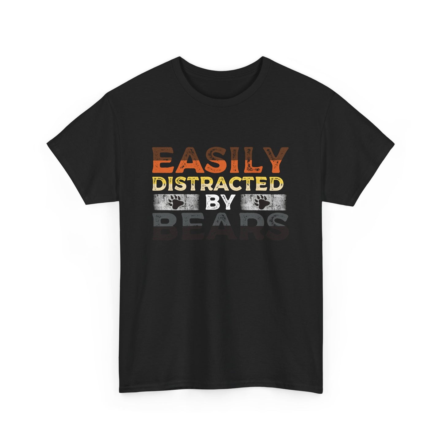 Easily Distracted by Bears Mens Heavy Cotton T-Shirt, LGBTQ+ Bear Pride Tee