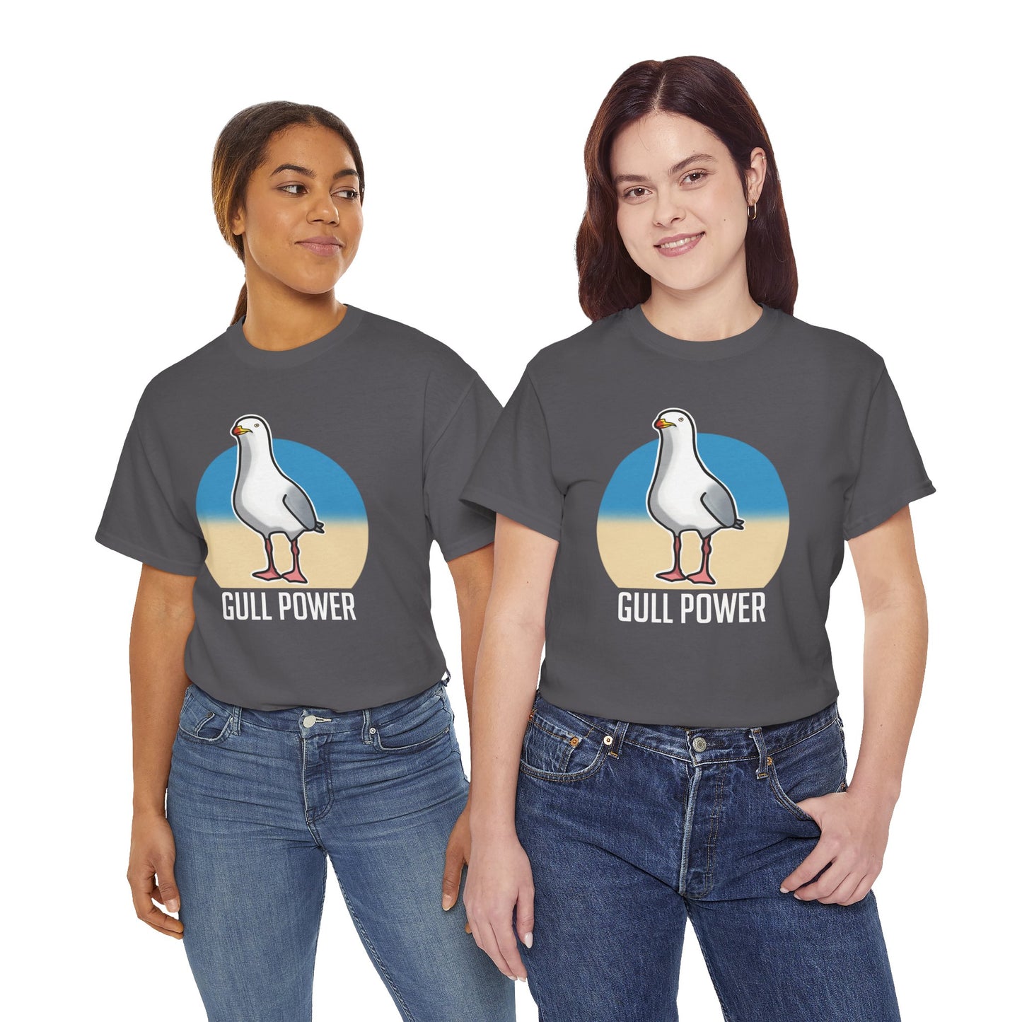 Funny Girl Power Pun T-Shirt with Seagull Design, 'Gull Power' Tee
