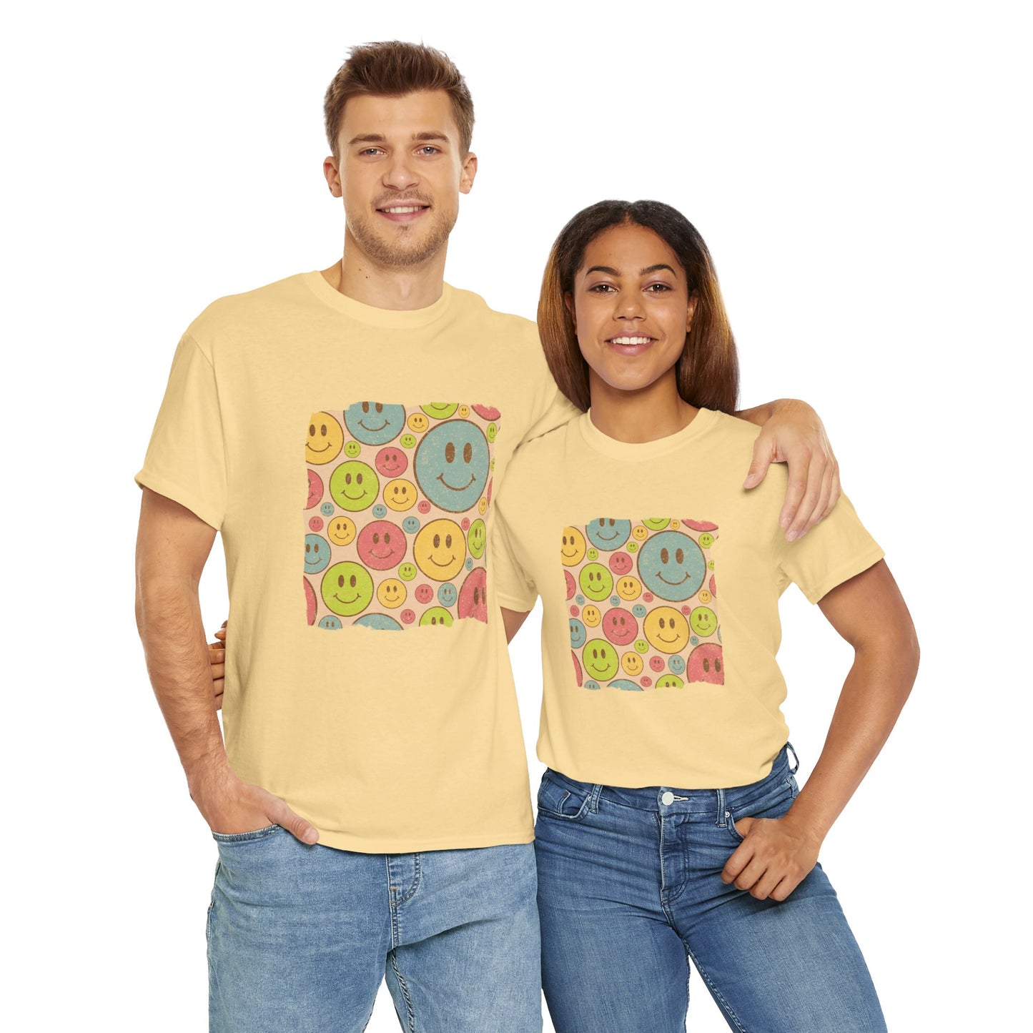 Nineties Style Retro Ravers T-Shirt, Happy Face Smiles Tee