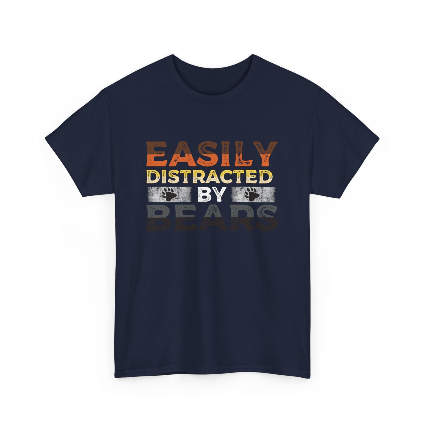 Easily Distracted by Bears Mens Heavy Cotton T-Shirt, LGBTQ+ Bear Pride Tee