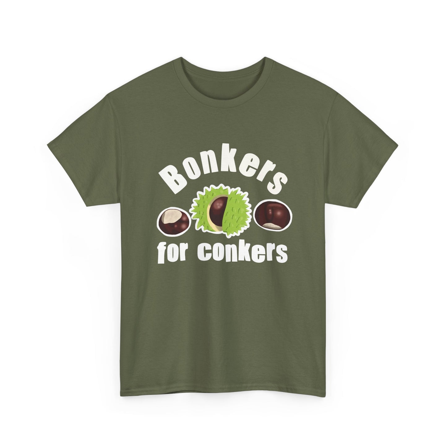 Bonkers for Conkers Unisex T-Shirt Fun for Autumn Celebrations