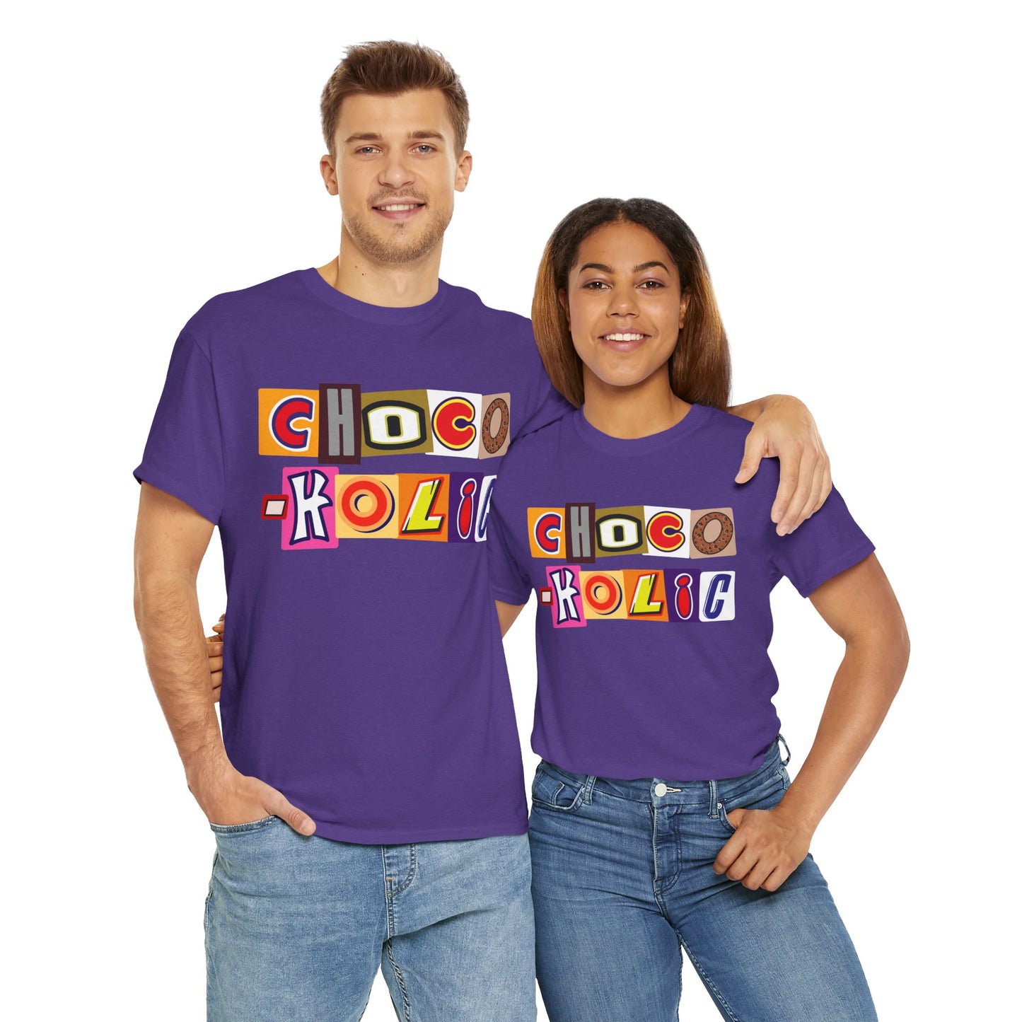Chocoholic T-shirt, Chocolate Lover Gift, Fun T-shirt with Chocolate Bar Wrapper Logos, Unisex Tee for Chocoholics
