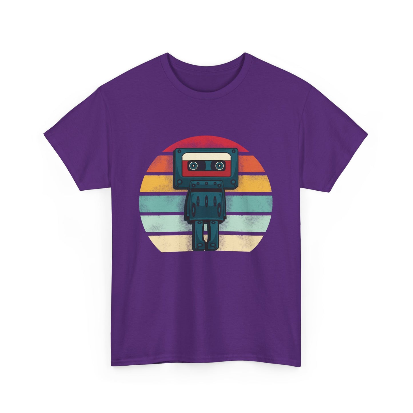 Retro Cassette Tape Robot T-shirt, Vintage Music Lover Gift, Cool Robot Design for Music Fans, Unisex Tee