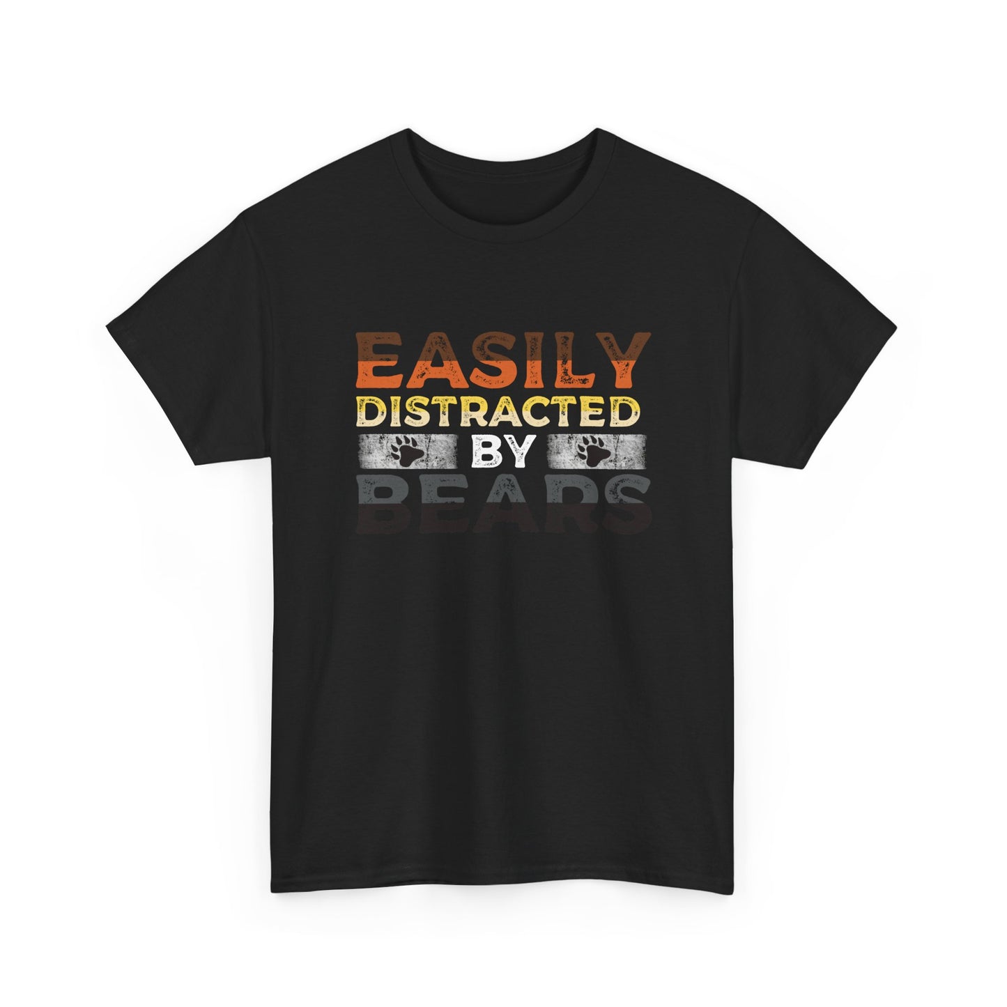 Easily Distracted by Bears Mens Heavy Cotton T-Shirt, LGBTQ+ Bear Pride Tee