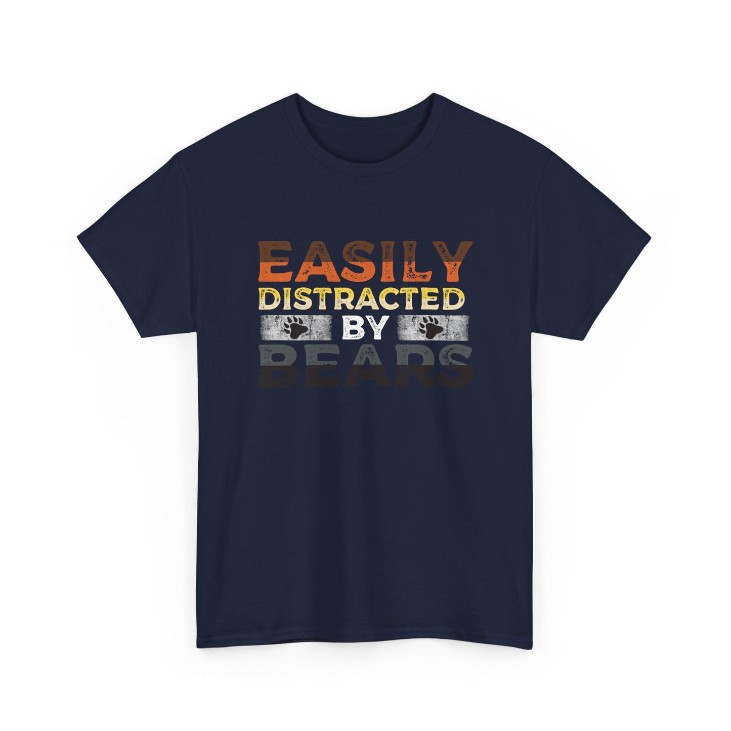 Easily Distracted by Bears Mens Heavy Cotton T-Shirt, LGBTQ+ Bear Pride Tee
