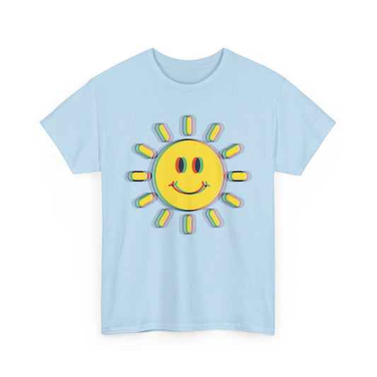 Psychedelic Smiling Sun T-Shirt, For Summer Time Vibes