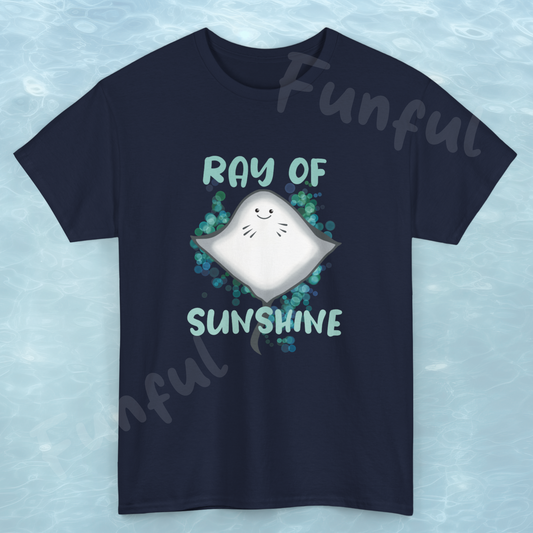 Ray of Sunshine Cute Stingray Unisex T-Shirt, Fun, Cheerful Marine Life Shirt