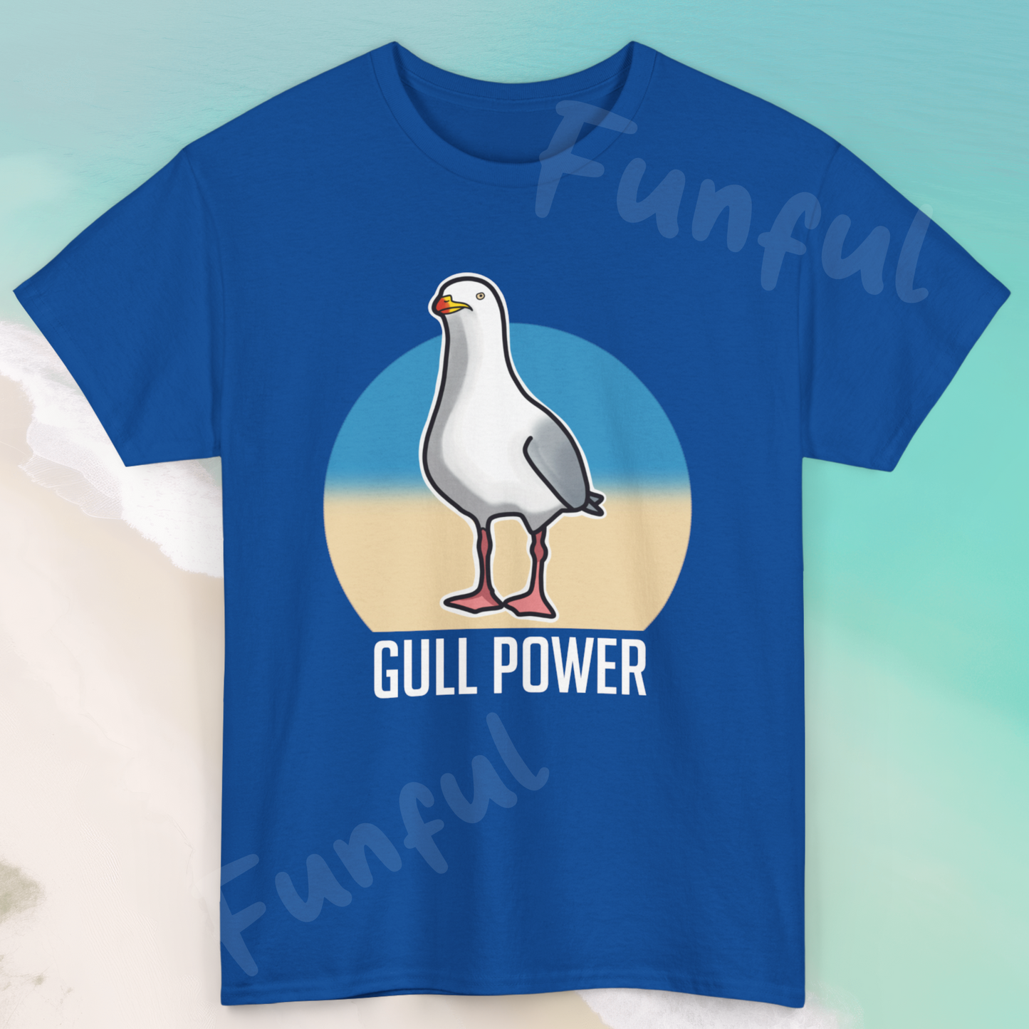 Funny Girl Power Pun T-Shirt with Seagull Design, 'Gull Power' Tee