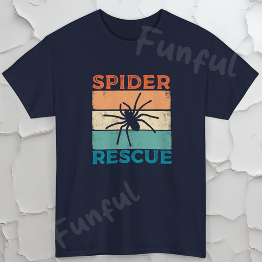 Spider Rescue T-shirt, Retro Colour Design for Spider Lovers, Save the Spiders Tee, Funny T-shirt for Animal Rescuers