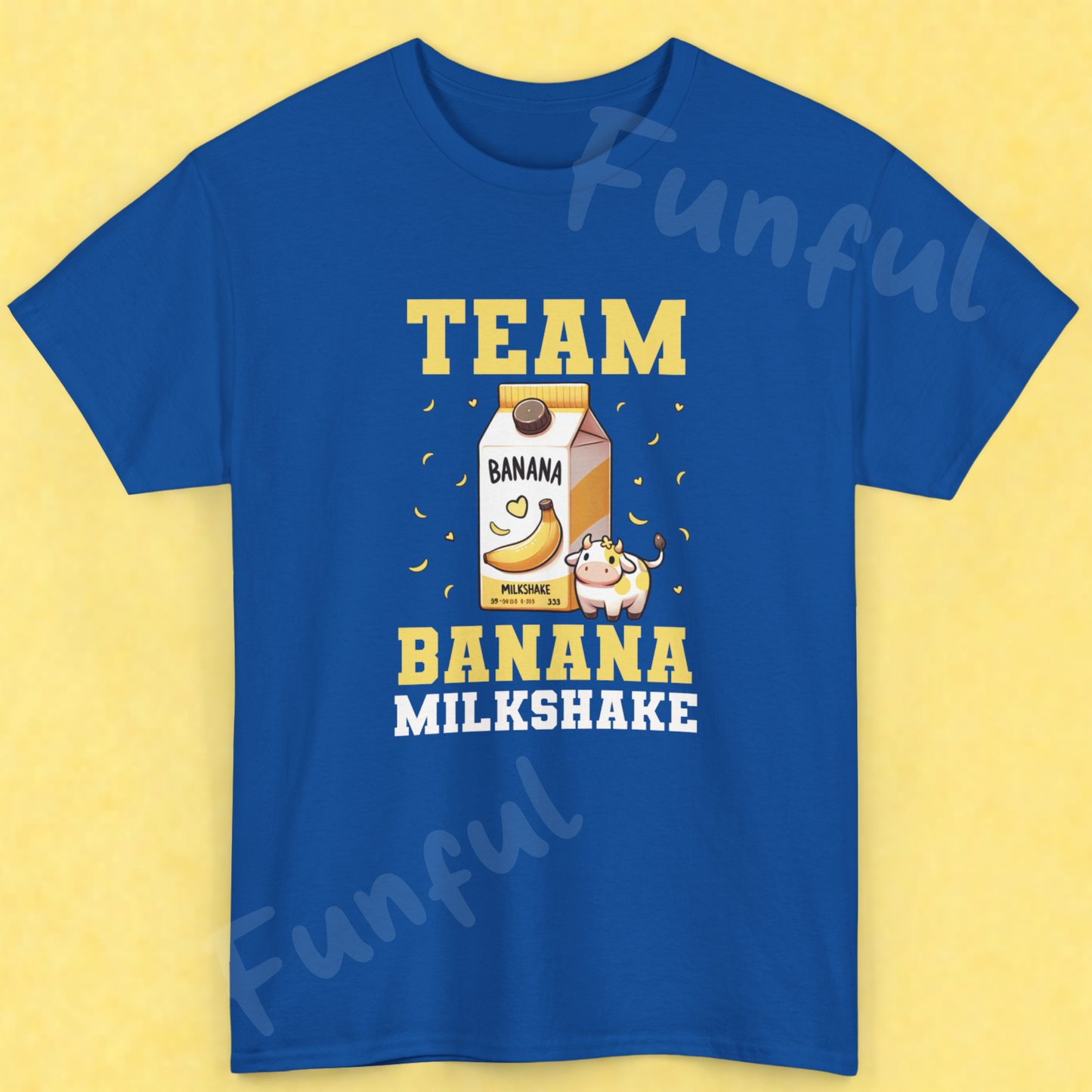 Team Banana Milkshake Unisex Tee, Fun Graphic T-Shirt for Banana Lovers