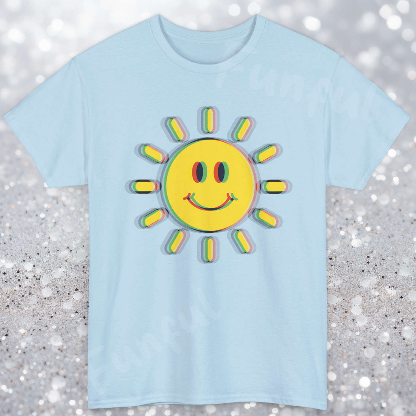 Psychedelic Smiling Sun T-Shirt, For Summer Time Vibes