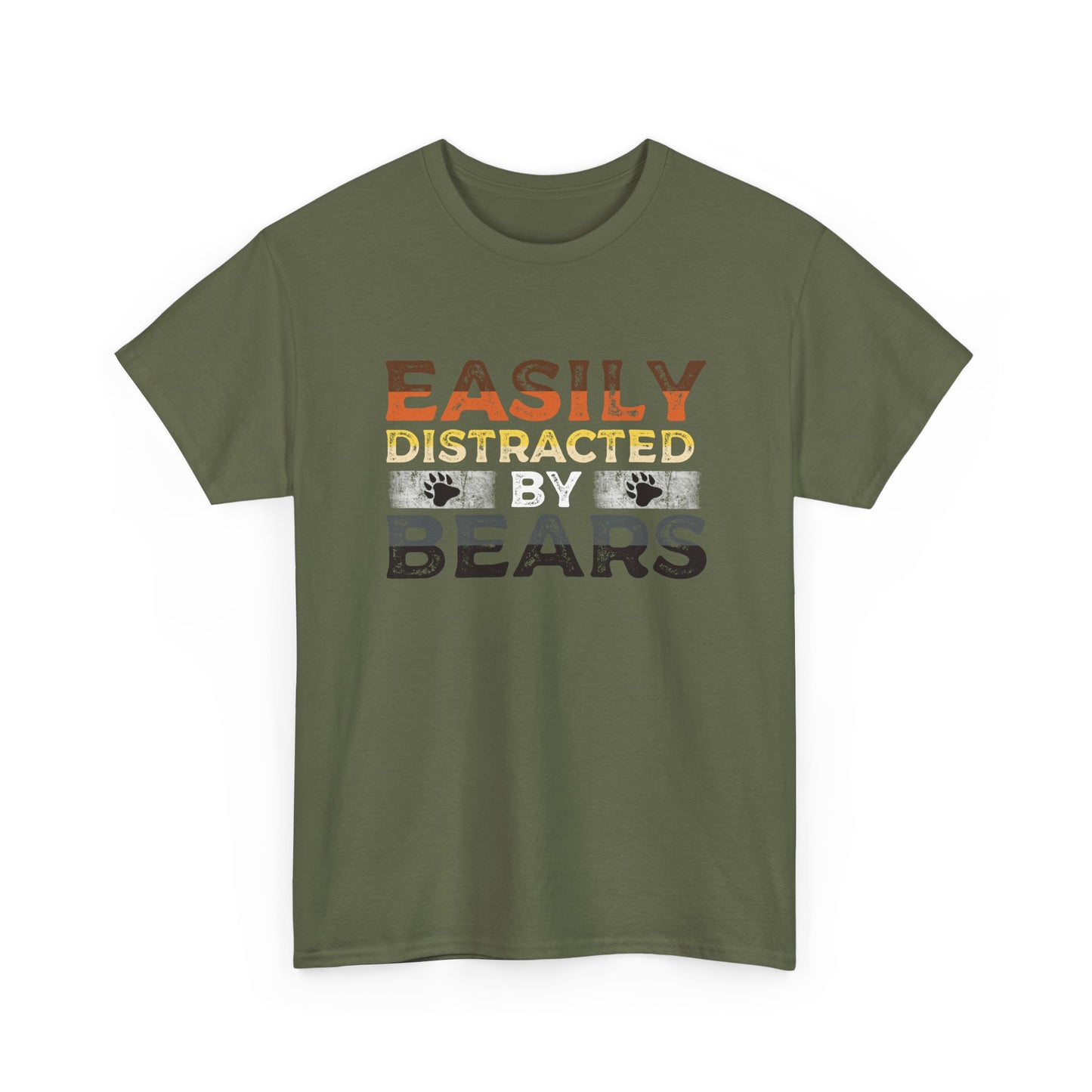 Easily Distracted by Bears Mens Heavy Cotton T-Shirt, LGBTQ+ Bear Pride Tee